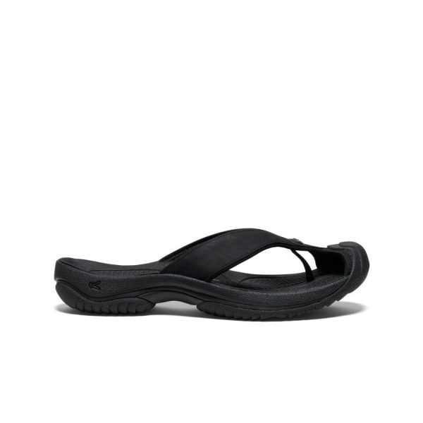 Men's Waimea Leather Flip-Flop | Black/Black