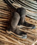 Men's Flatland Pull-On Waterproof Work Boot (Carbon Toe)  |  Dark Brown/Black