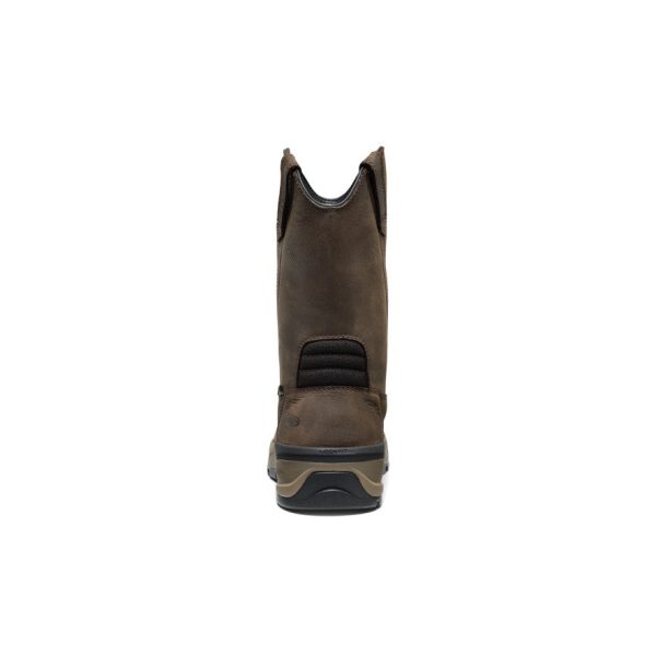 Men's Flatland Pull-On Waterproof Work Boot (Carbon Toe)  |  Dark Brown/Black
