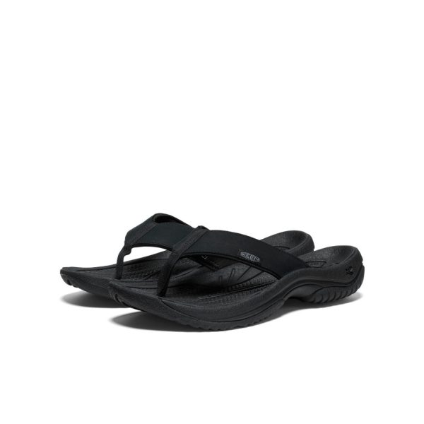 Men's Kona Leather Flip-Flop  |  Black/Steel Grey