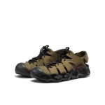 Men's Hyperport Fisherman Leather Sandal | Dark Olive/Black