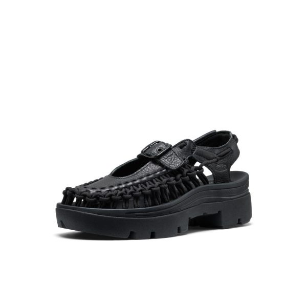 All Gender UNEEK PLT Mary Jane Sneaker  |  Black Smooth Lea