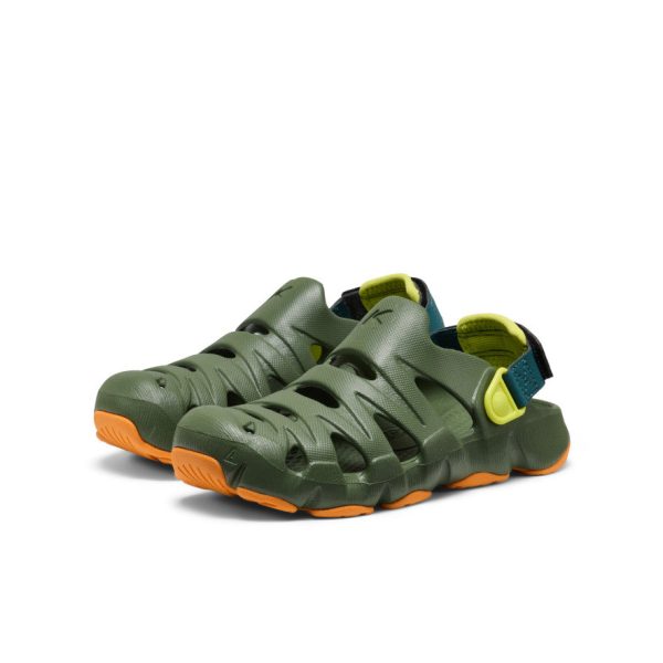 Big Kids' HyperFLT Clog  |  Bronze Green/Orange Peel