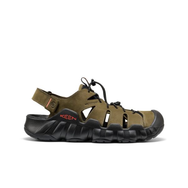 Men's Hyperport Fisherman Leather Sandal | Dark Olive/Black