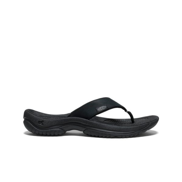 Men's Kona Leather Flip-Flop  |  Black/Steel Grey