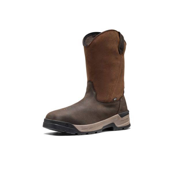 Men's Flatland Pull-On Waterproof Work Boot (Soft Toe) | Bison/Black