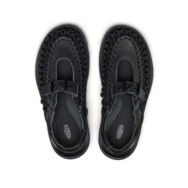 All Gender UNEEK PLT Mary Jane Sneaker  |  Black Smooth Lea