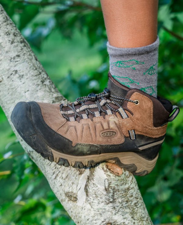 Big Kids' Targhee IV Waterproof Hiking Boot  |  Mediterranea/Flame Orange