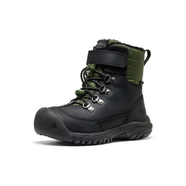 Little Kids' Kanibou Waterproof Winter Boot | Black/Bronze Green